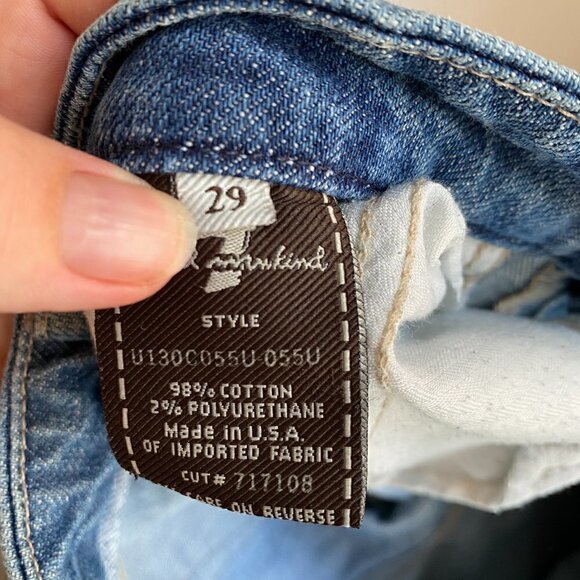 7 for All Mankind Denim Rhinestone A Pocket Y2K Med Wash Bootcut Jeans 29 - Picture 8 of 8